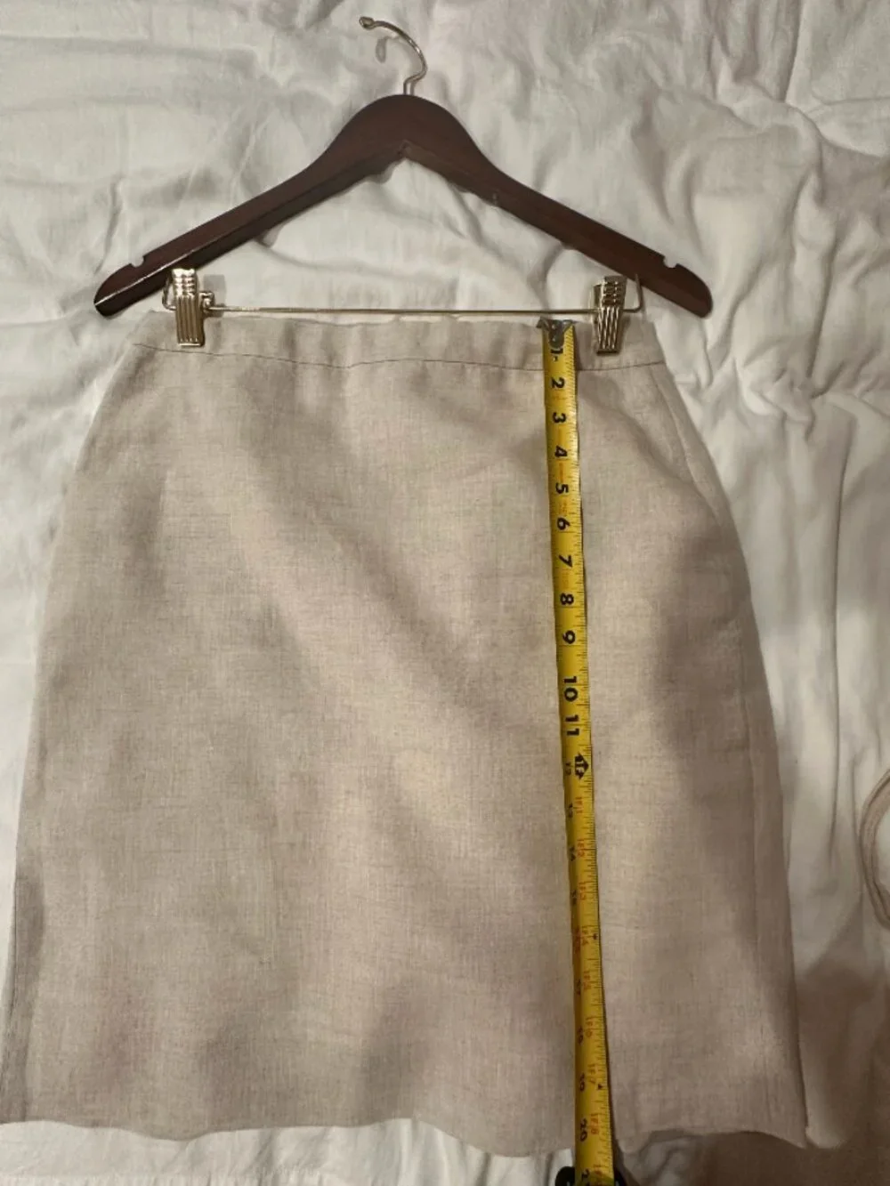 J Crew 100% Linen Beige Skirt, Size 4